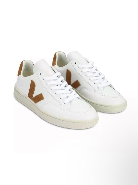 Veja Shoes - VEJA V 90 SNEAKERS IN WHITE AND CAMEL LEATHER women size 8